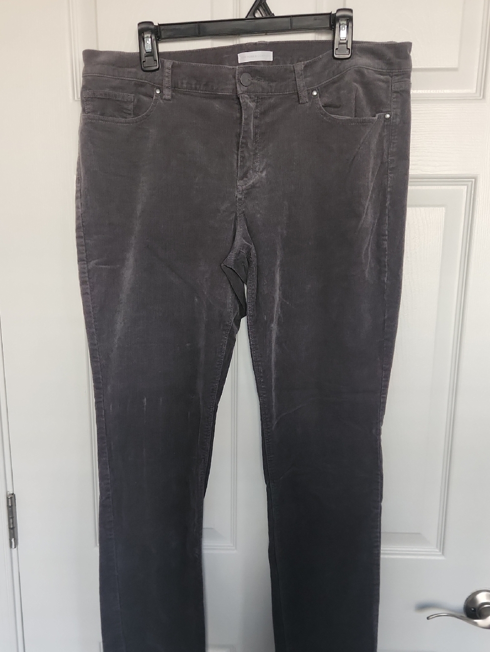 New York & Company Charcoal Corduroy Straight-Leg Pants